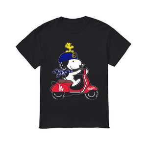 Snoopy Driving Vespa Los Angeles Dodgers Shirt